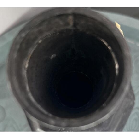 Antique Chinese 1910 Swatow Pewter 8 Panel Reverse Painted Glass Teapot, NO LID - Picture 8 of 13